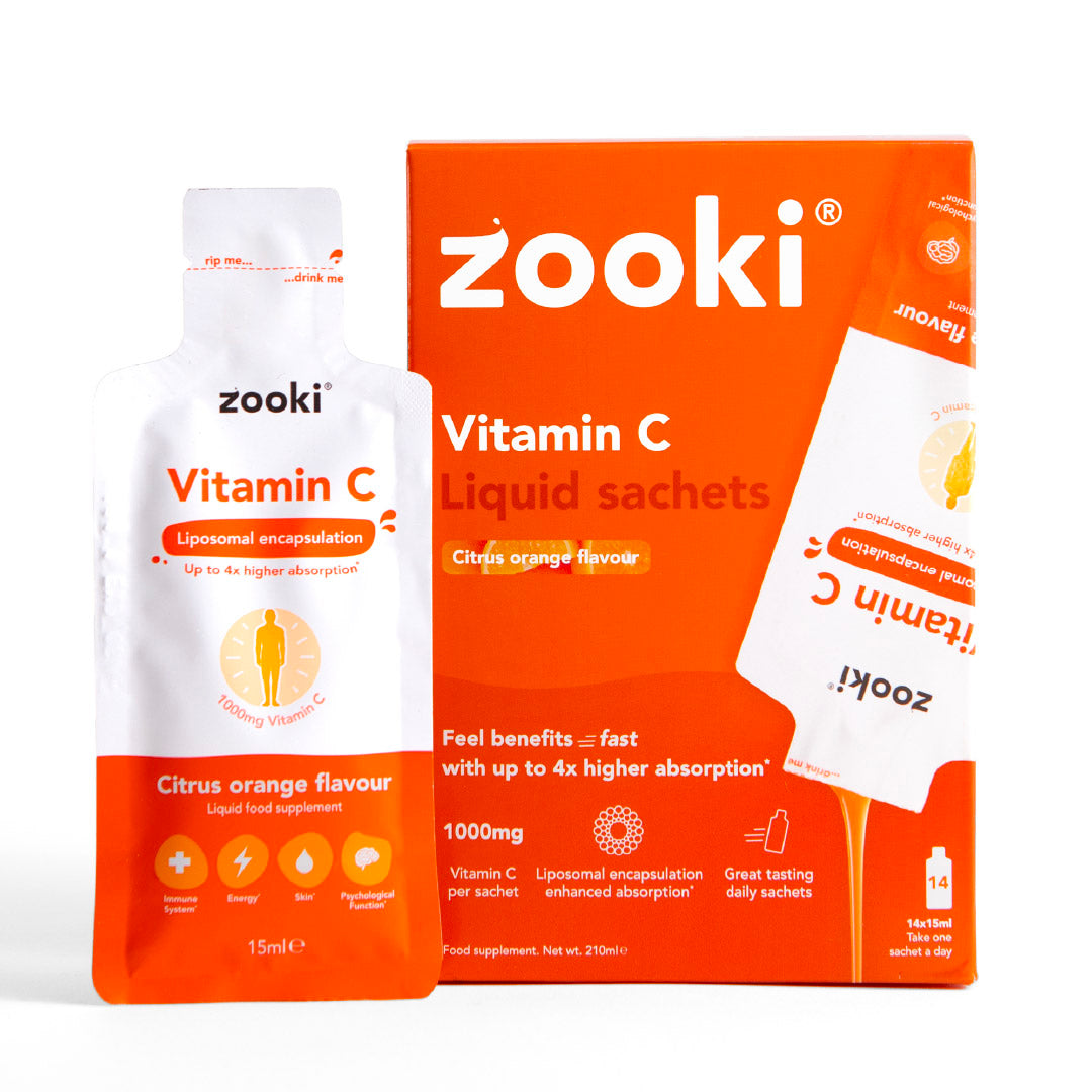 Zooki Liposome Vitamin C: Boosts immunity and protects skin. 14 vials pack