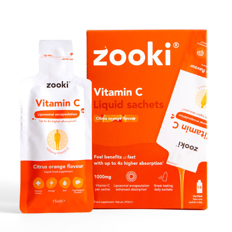 Zooki Liposome Vitamin C: Boosts immunity and protects skin. 14 vials pack