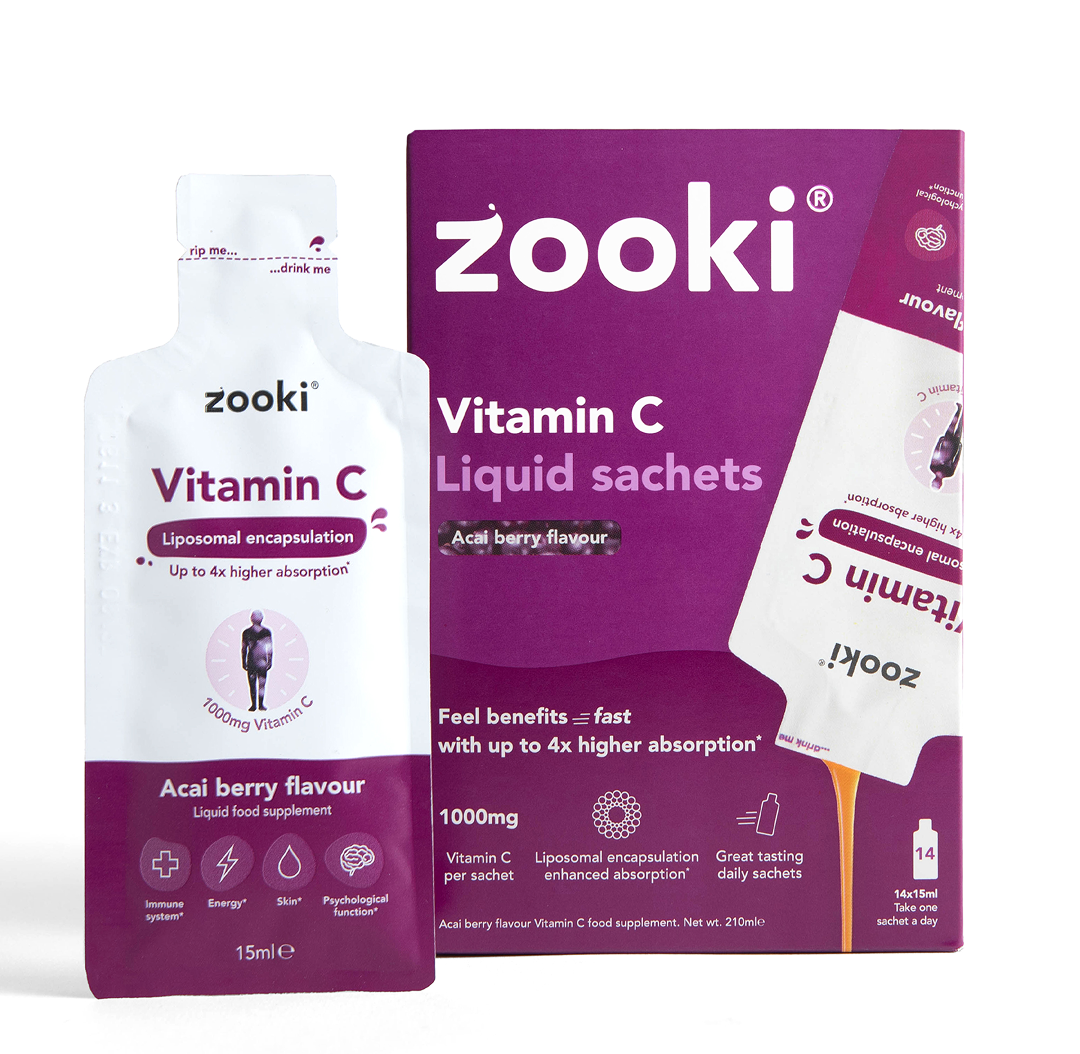 Zooki Liposome Vitamin C: Boosts immunity and protects skin. 14 vials pack