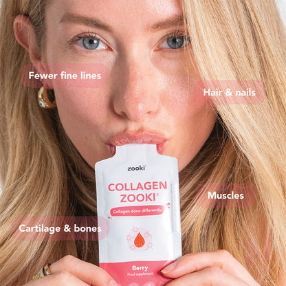 Zooki Collagen Liquid Sachets – Award-winning marine collagen for healthy skin and joints, 14 sachets per pack